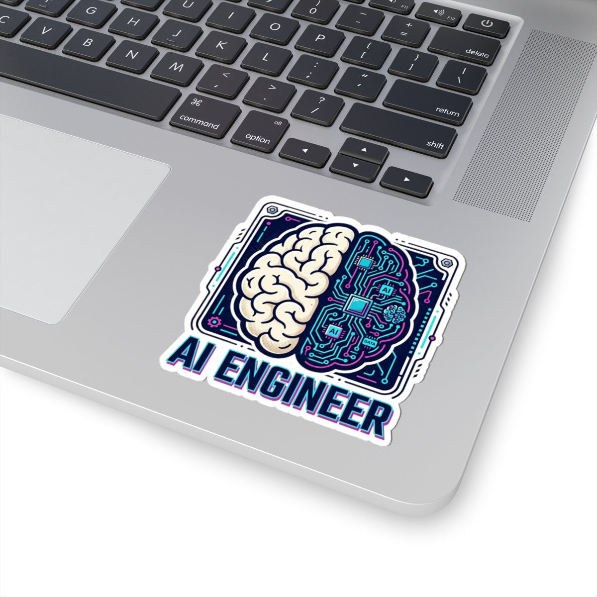 AI Engineer brain circuit Sticker | Kiss-Cut tech decal, laptop sticker