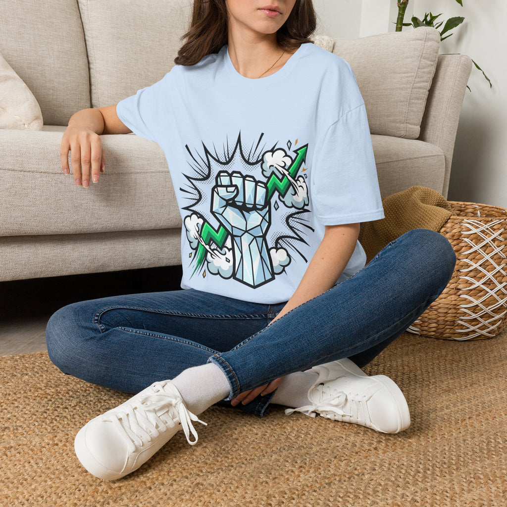 Graphic T‑Shirt — Power Fist with Lightning Bolt (Bold Pop Art)