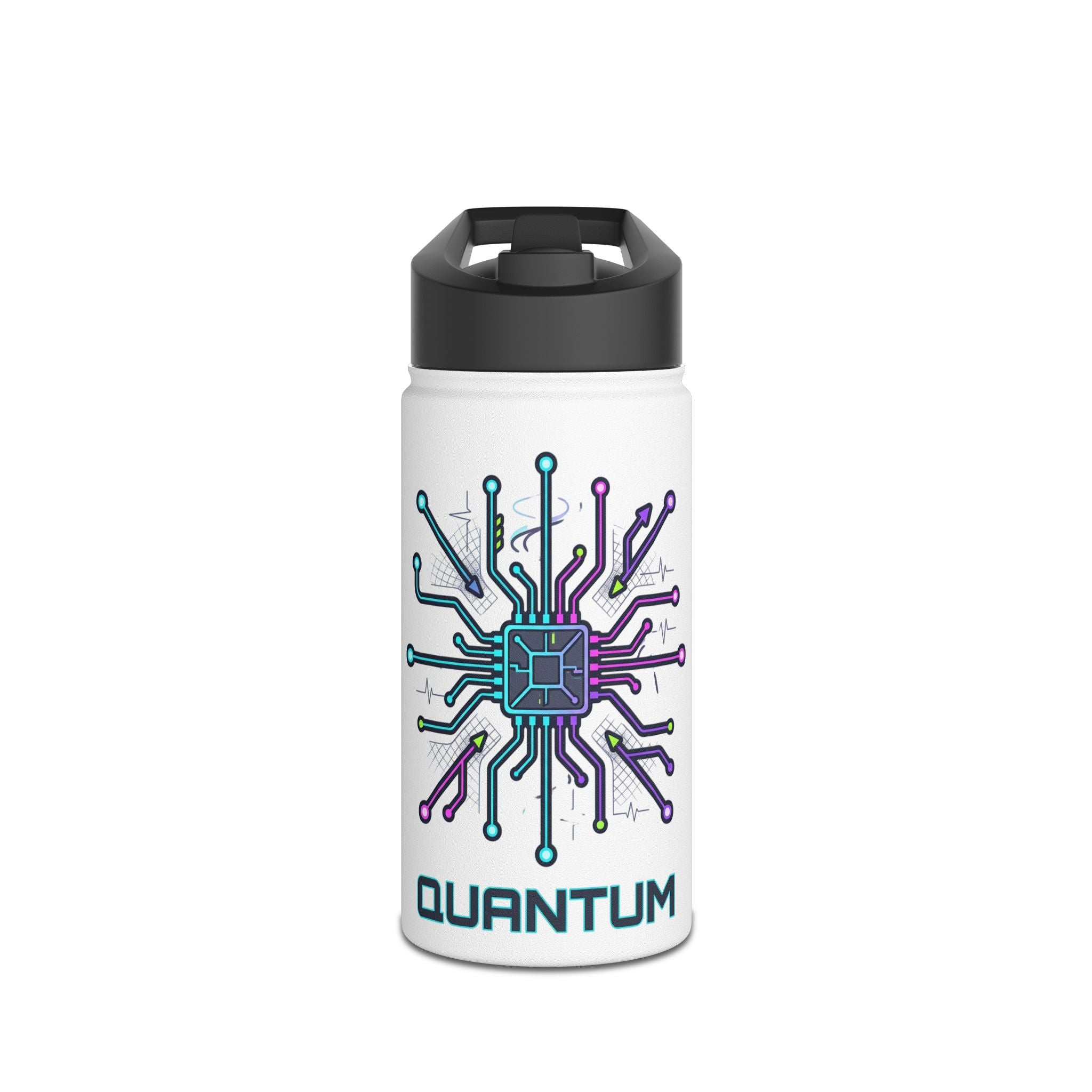 Quantum Circuit Stainless Steel Water Bottle — Tech-Inspired Insulated Bottle