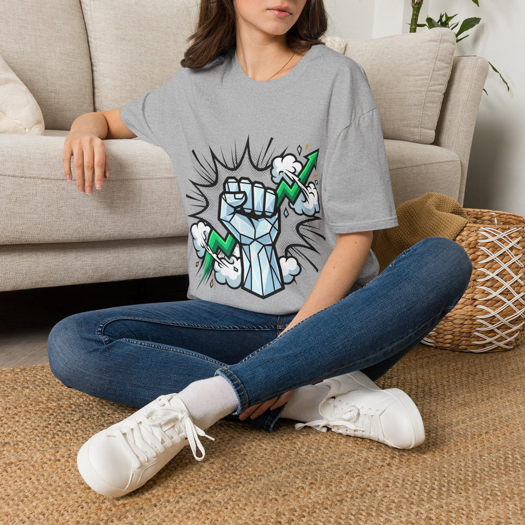 Graphic T‑Shirt — Power Fist with Lightning Bolt (Bold Pop Art)