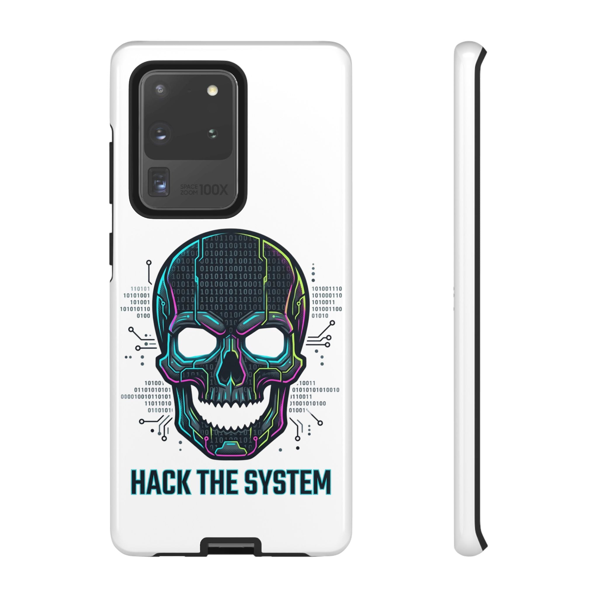 HACK THE SYSTEM Tough Cases — Protective Phone Case with Bold Slogan