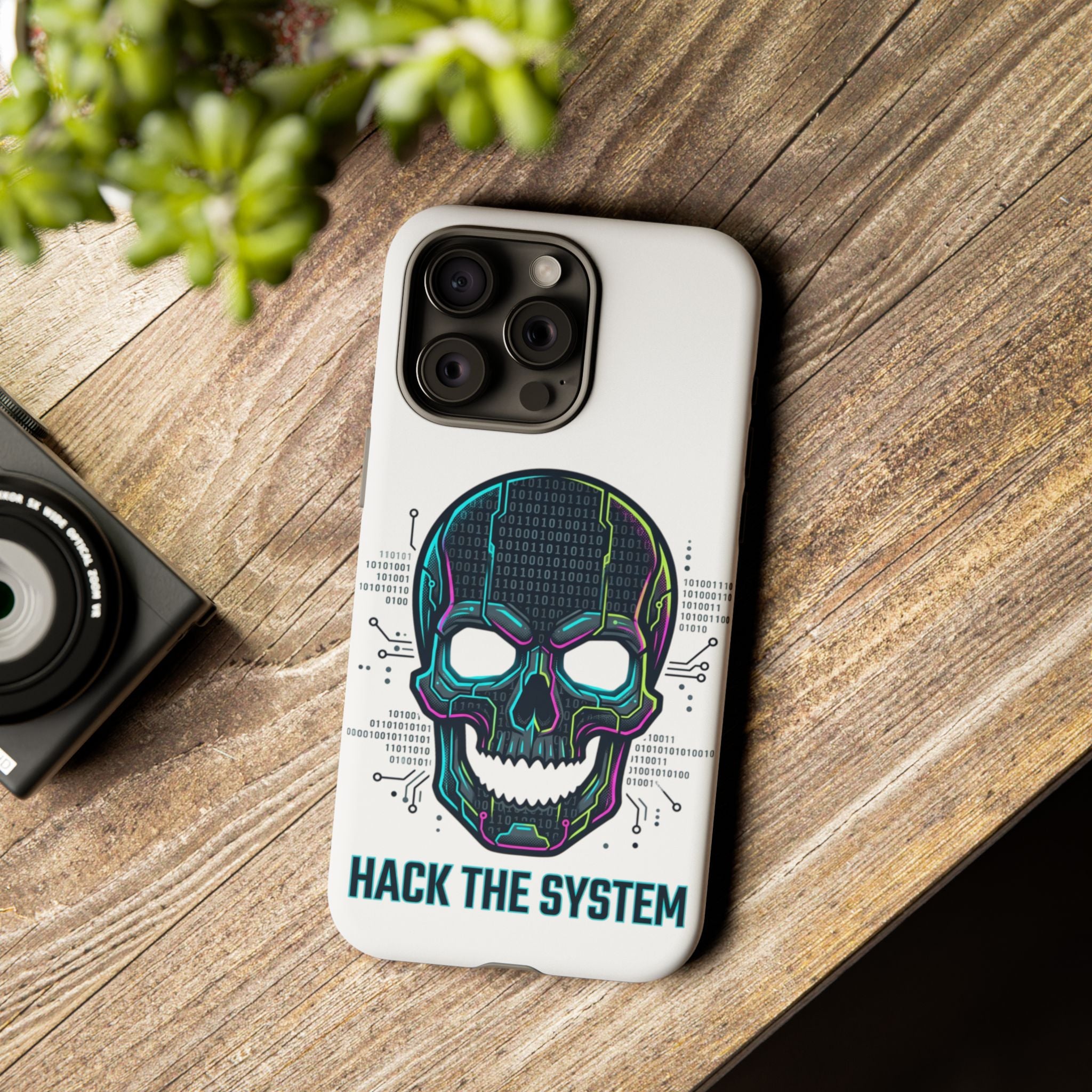 HACK THE SYSTEM Tough Cases — Protective Phone Case with Bold Slogan