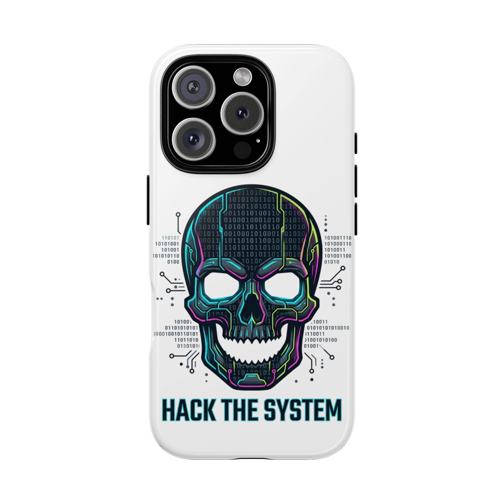 HACK THE SYSTEM Tough Cases — Protective Phone Case with Bold Slogan