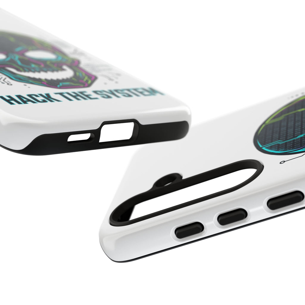 HACK THE SYSTEM Tough Cases — Protective Phone Case with Bold Slogan