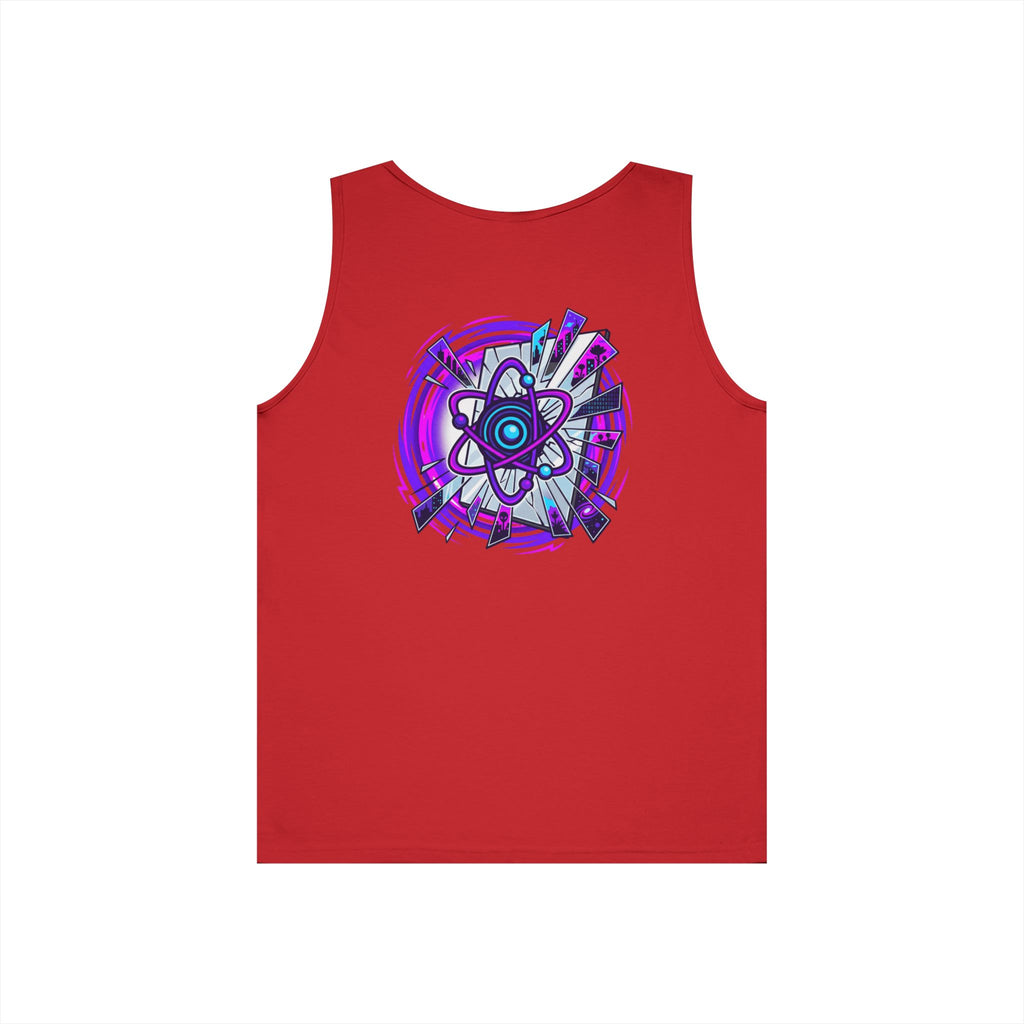 Science Atom Tank Top — Purple Neon Atomic Graphic Sleeveless Tee