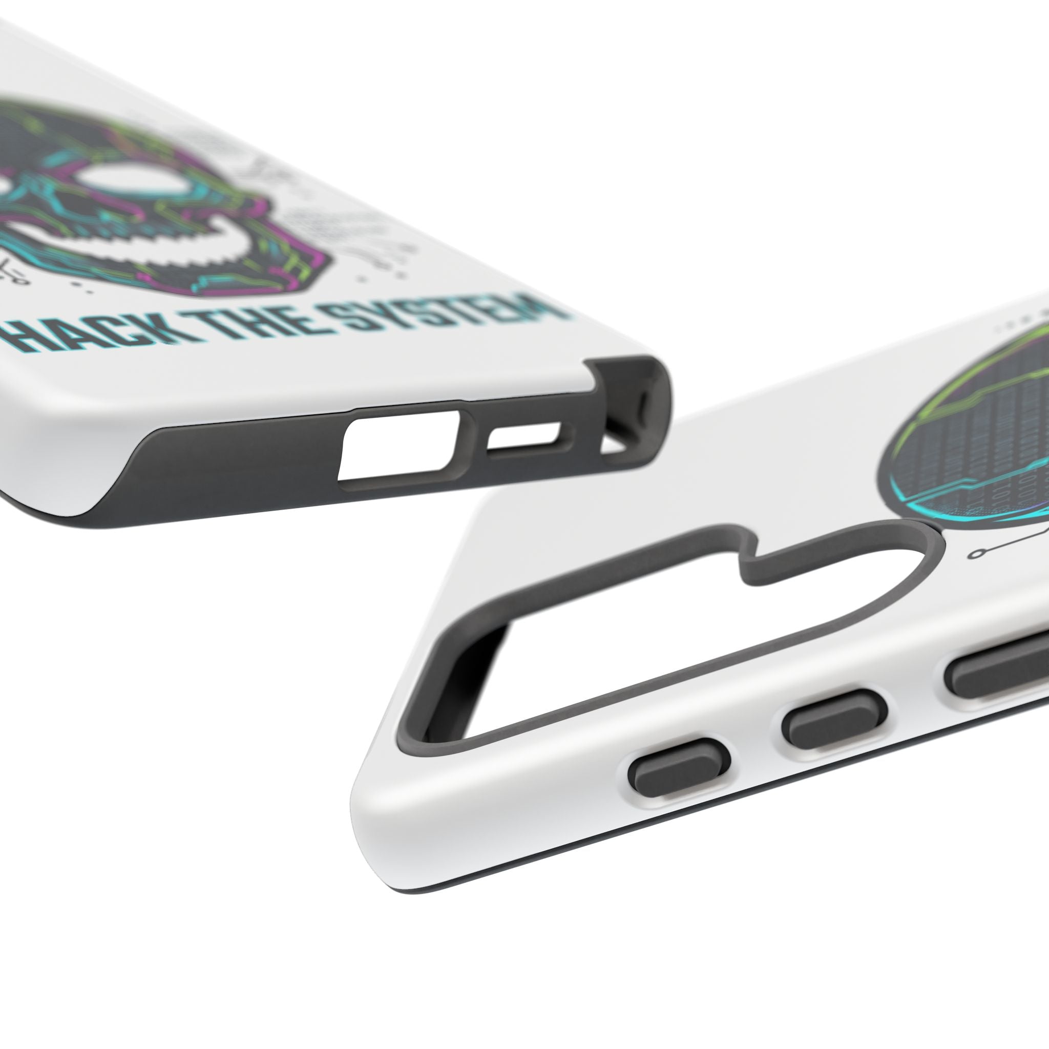 HACK THE SYSTEM Tough Cases — Protective Phone Case with Bold Slogan
