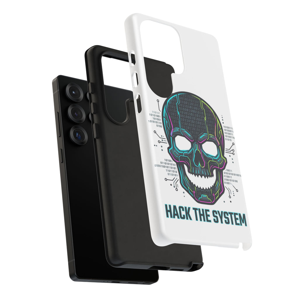 HACK THE SYSTEM Tough Cases — Protective Phone Case with Bold Slogan