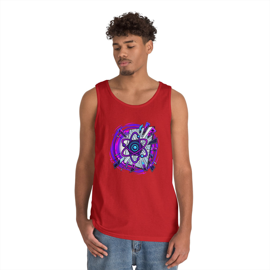 Atomic Vibe Tank Top — Neon Purple Science Atom Graphic