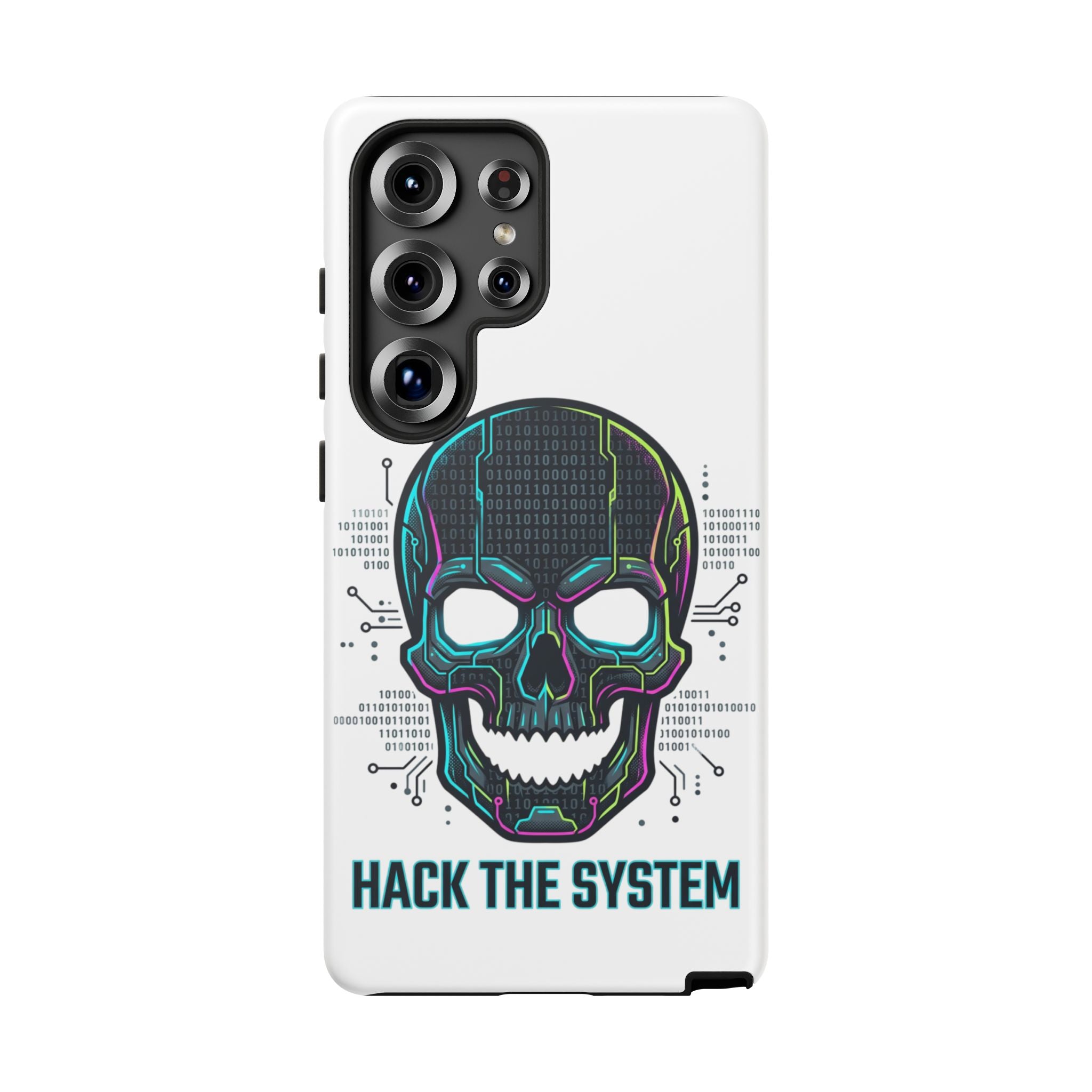 HACK THE SYSTEM Tough Cases — Protective Phone Case with Bold Slogan
