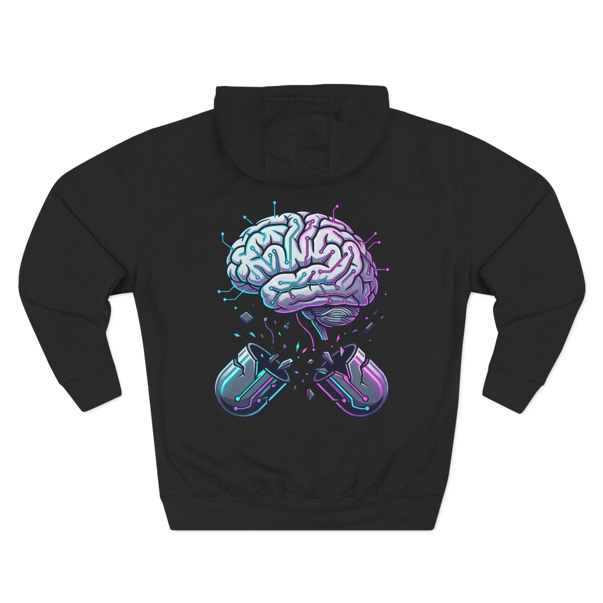 Brain Capsule Hoodie — Neurotech Graphic Fleece Pullover