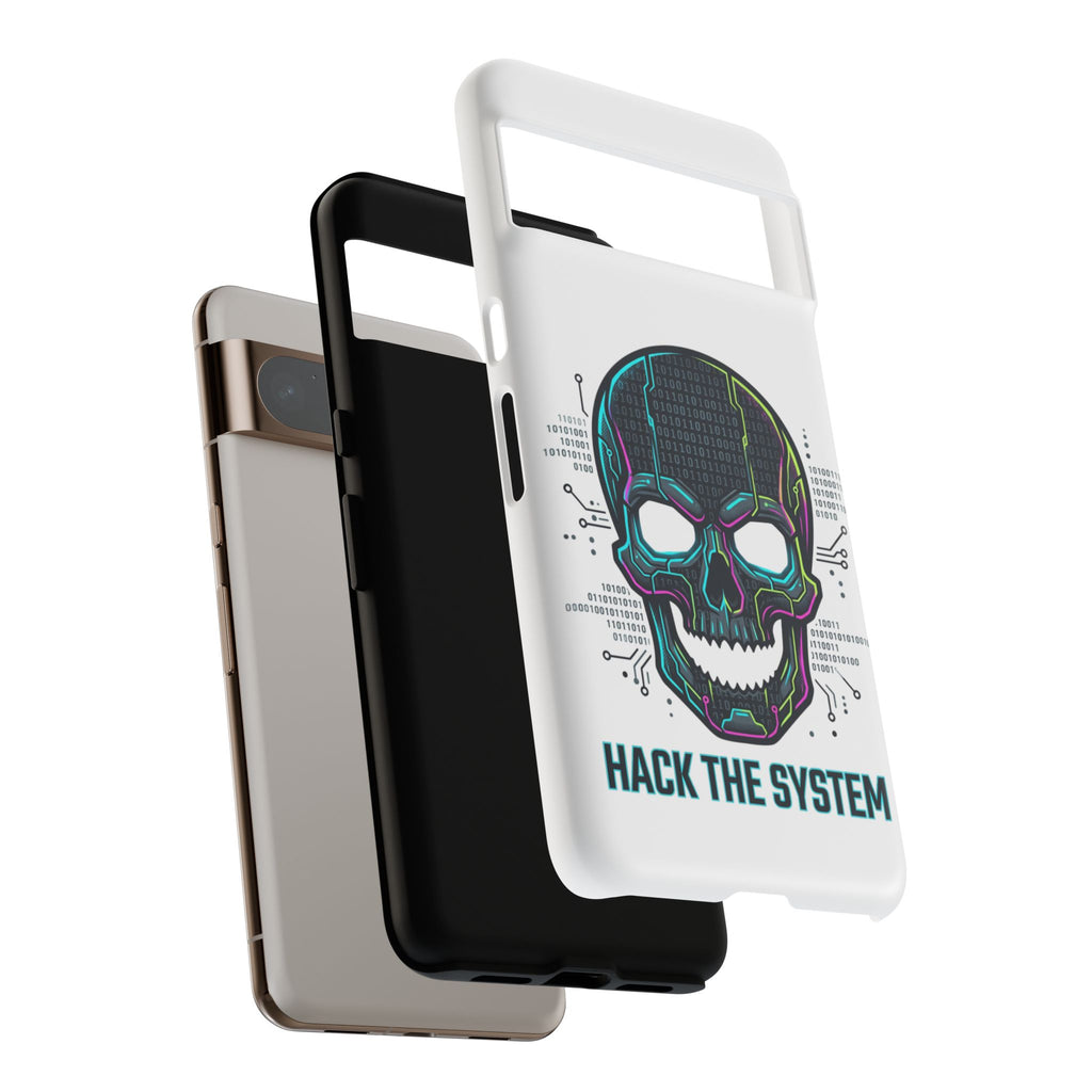 HACK THE SYSTEM Tough Cases — Protective Phone Case with Bold Slogan