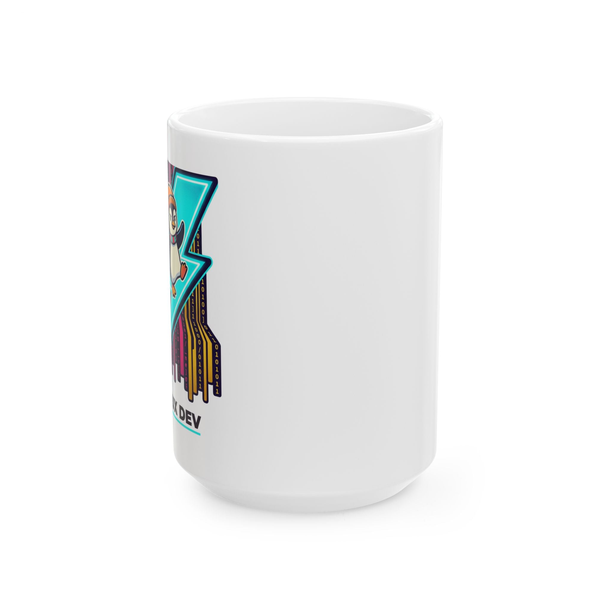Linux Dev Penguin Lightning Mug — Programmer Coffee Cup (11oz/15oz)