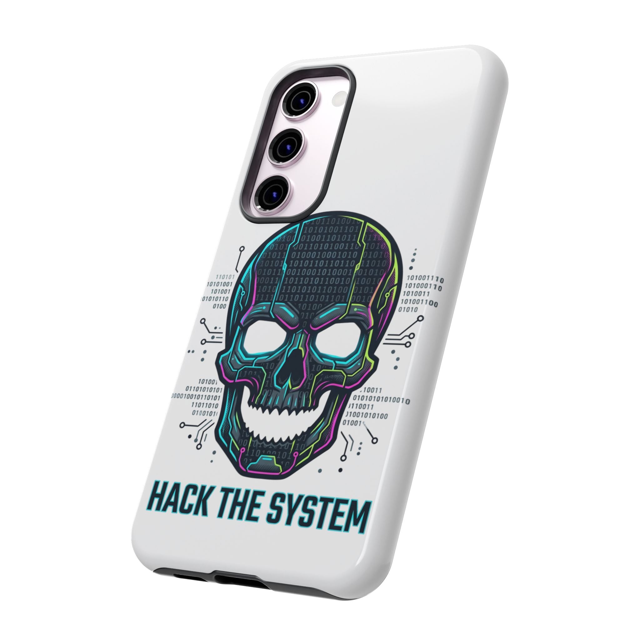 HACK THE SYSTEM Tough Cases — Protective Phone Case with Bold Slogan