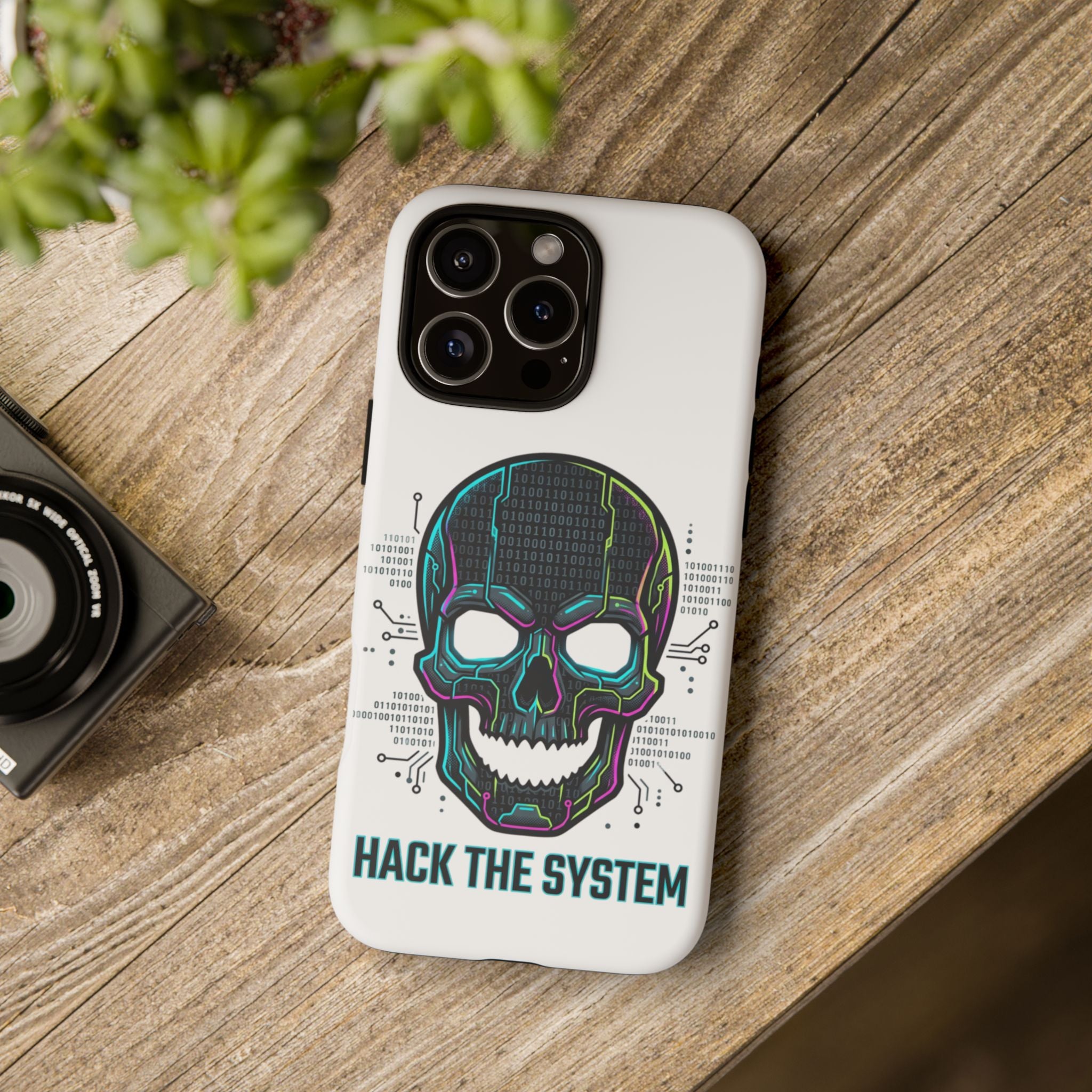 HACK THE SYSTEM Tough Cases — Protective Phone Case with Bold Slogan