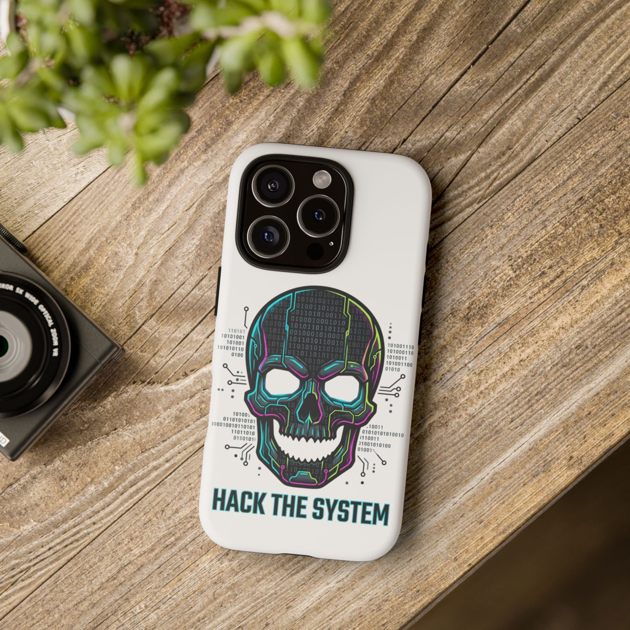 HACK THE SYSTEM Tough Cases — Protective Phone Case with Bold Slogan