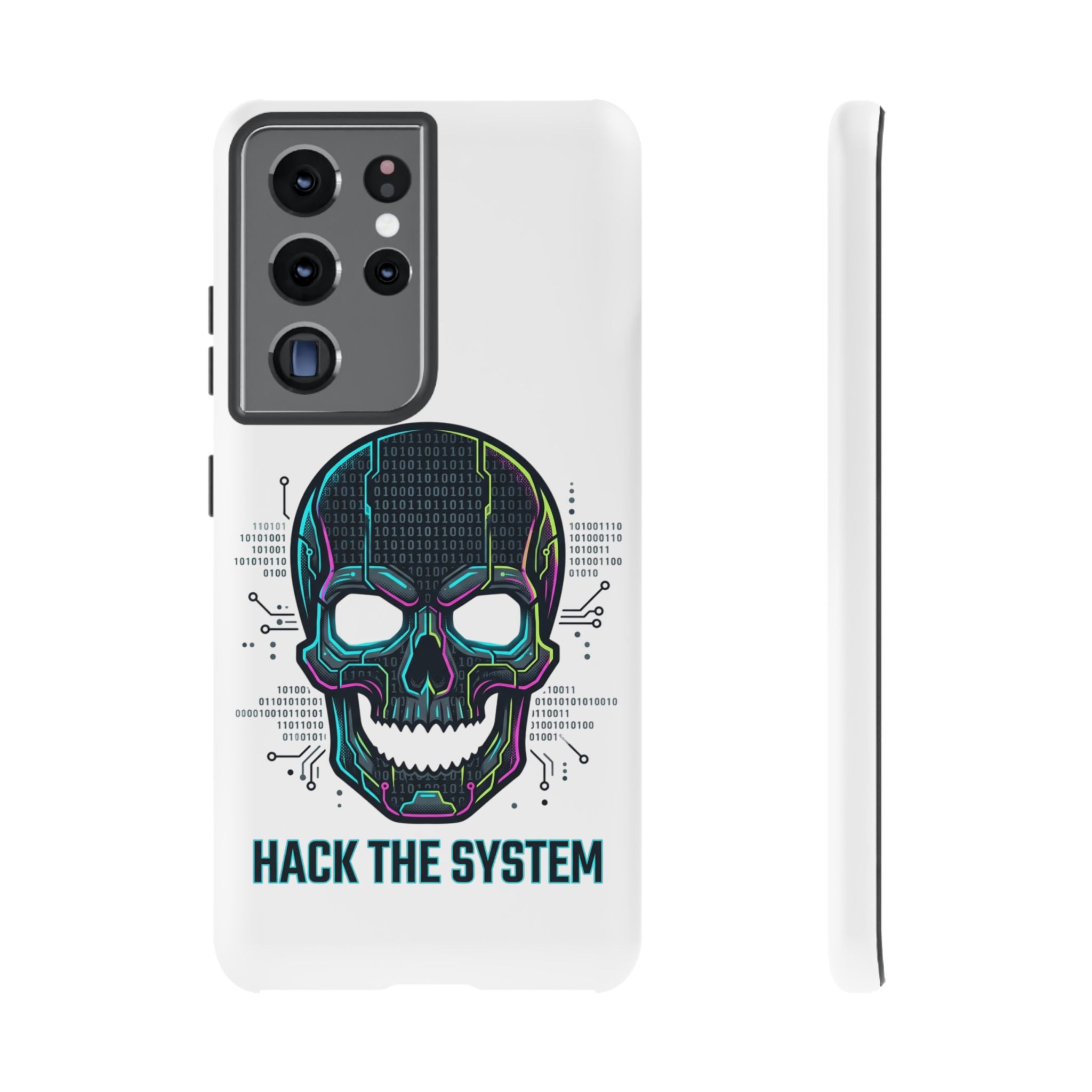 HACK THE SYSTEM Tough Cases — Protective Phone Case with Bold Slogan