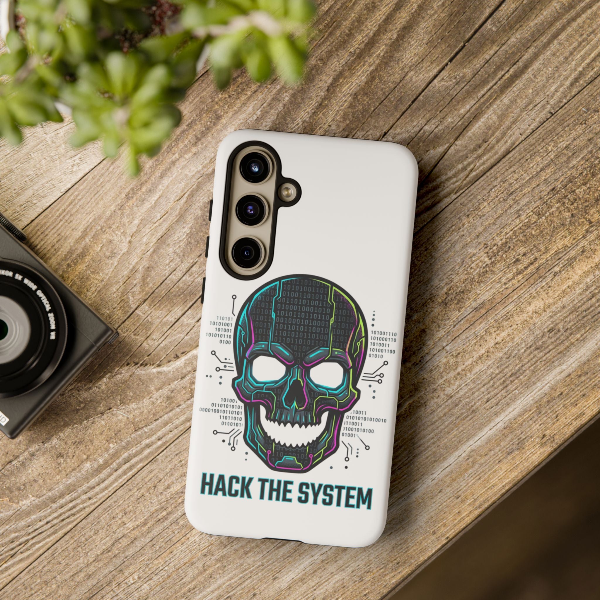 HACK THE SYSTEM Tough Cases — Protective Phone Case with Bold Slogan