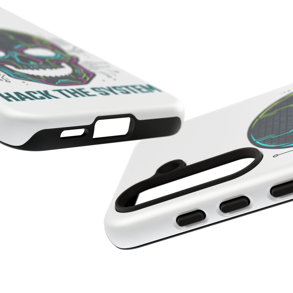 HACK THE SYSTEM Tough Cases — Protective Phone Case with Bold Slogan