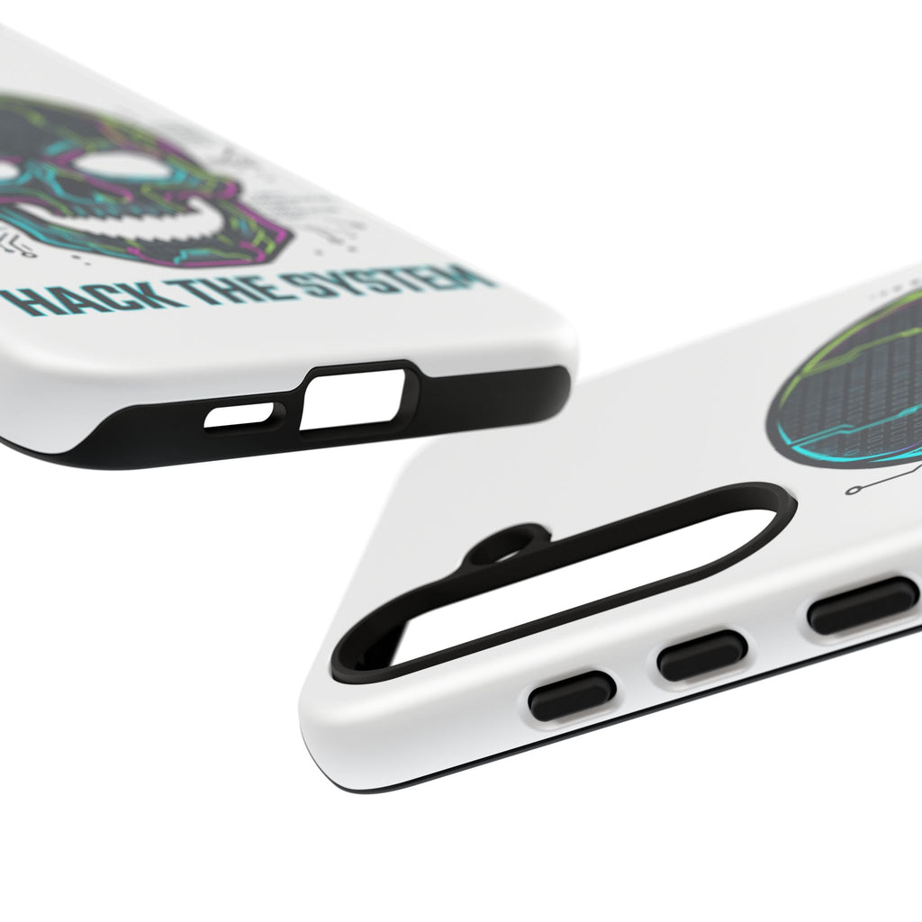 HACK THE SYSTEM Tough Cases — Protective Phone Case with Bold Slogan