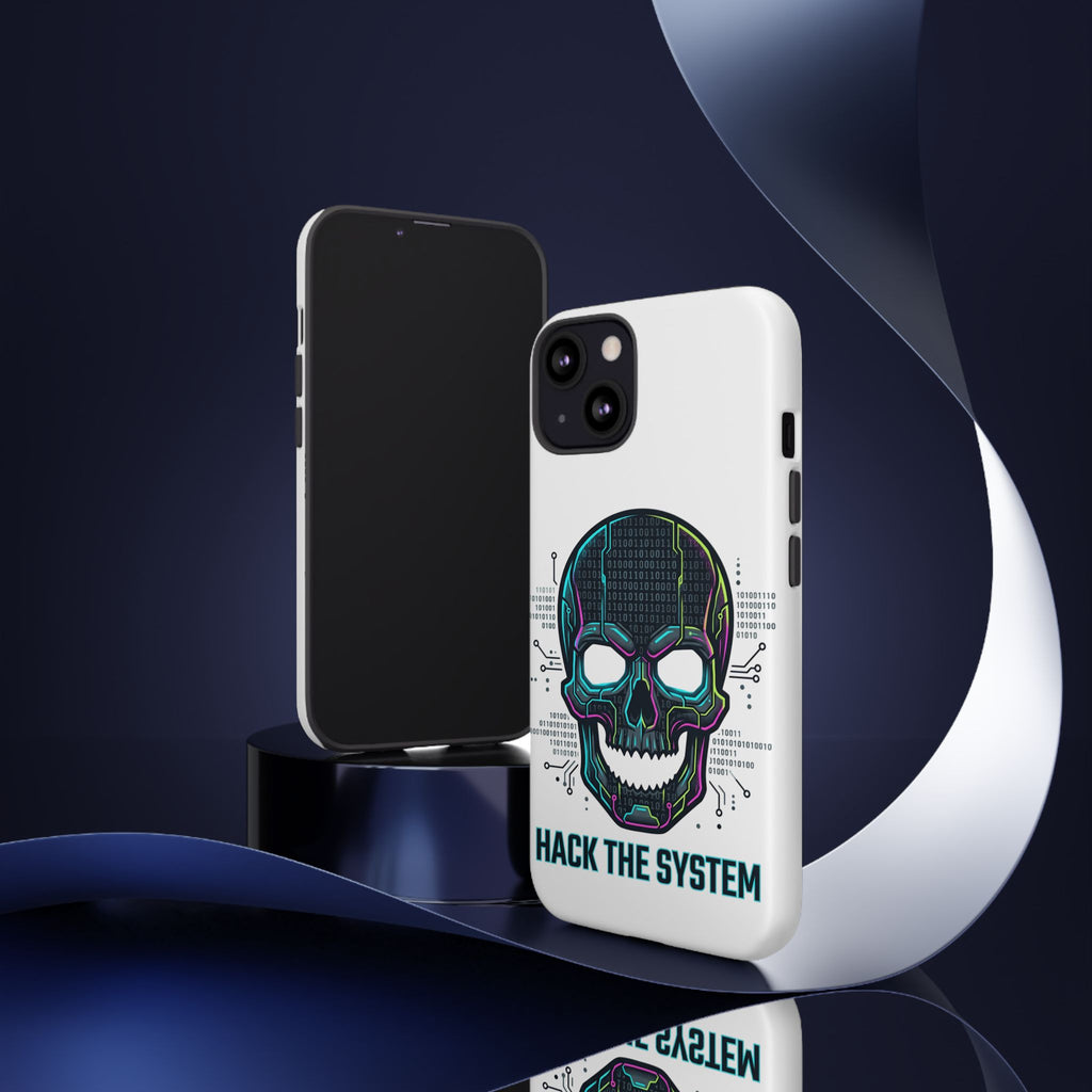 HACK THE SYSTEM Tough Cases — Protective Phone Case with Bold Slogan