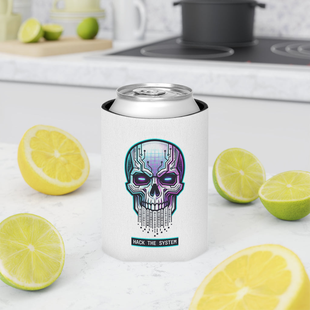 Cyber Skull Can Cooler — Quantum Circuit Beverage Koozie