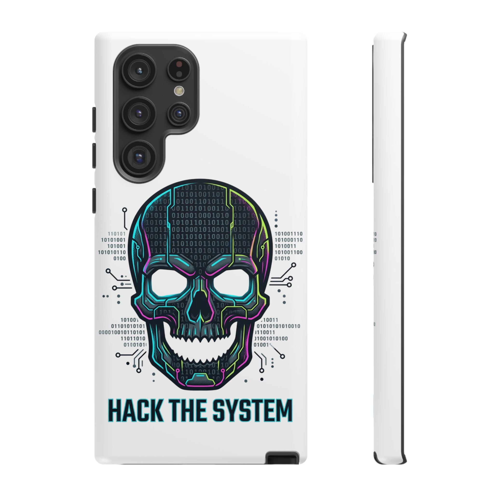 HACK THE SYSTEM Tough Cases — Protective Phone Case with Bold Slogan