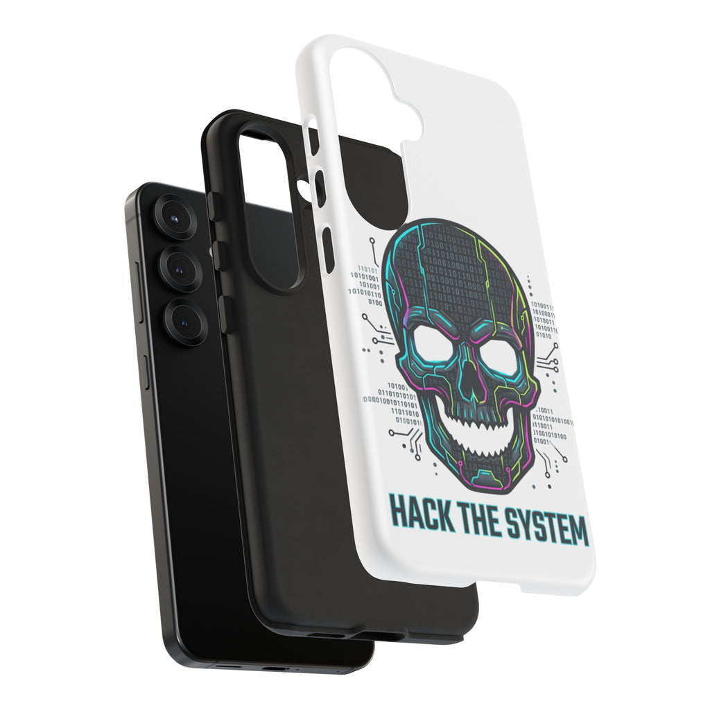 HACK THE SYSTEM Tough Cases — Protective Phone Case with Bold Slogan