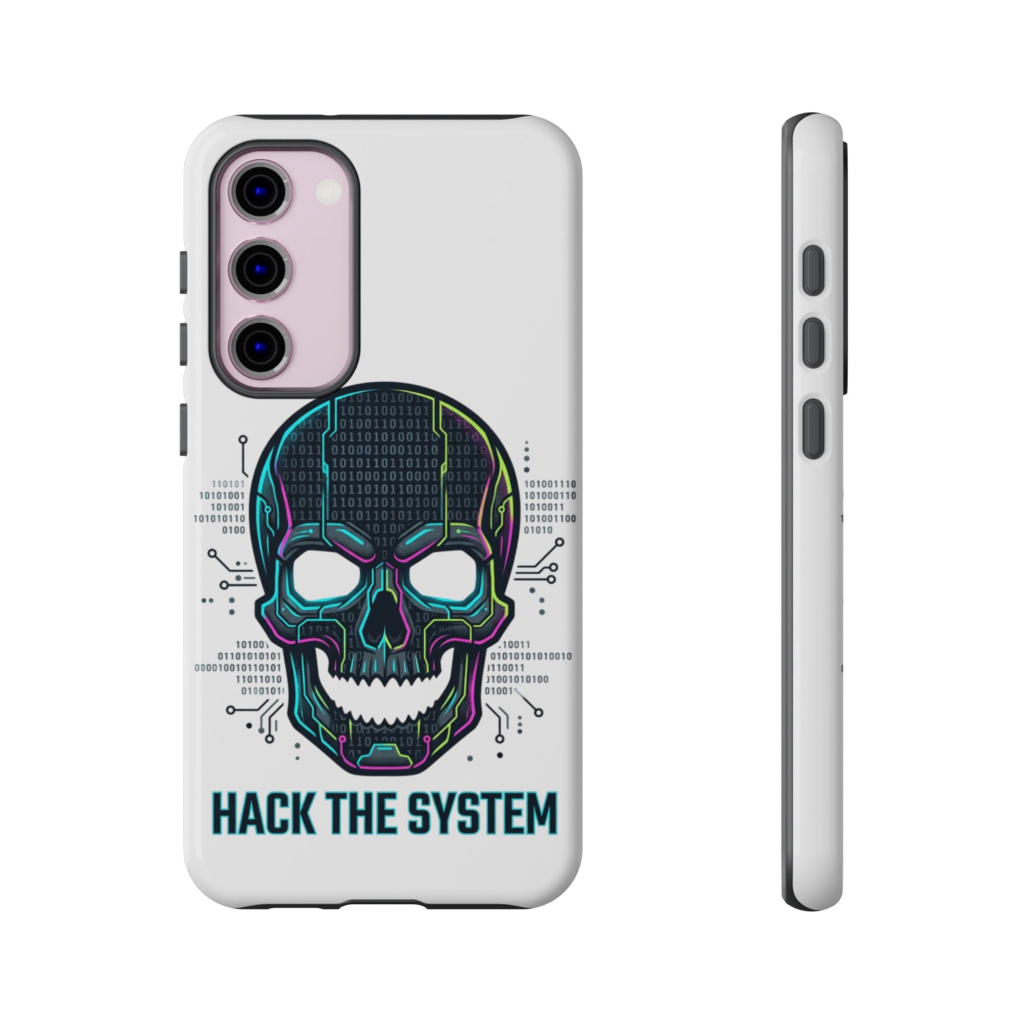 HACK THE SYSTEM Tough Cases — Protective Phone Case with Bold Slogan