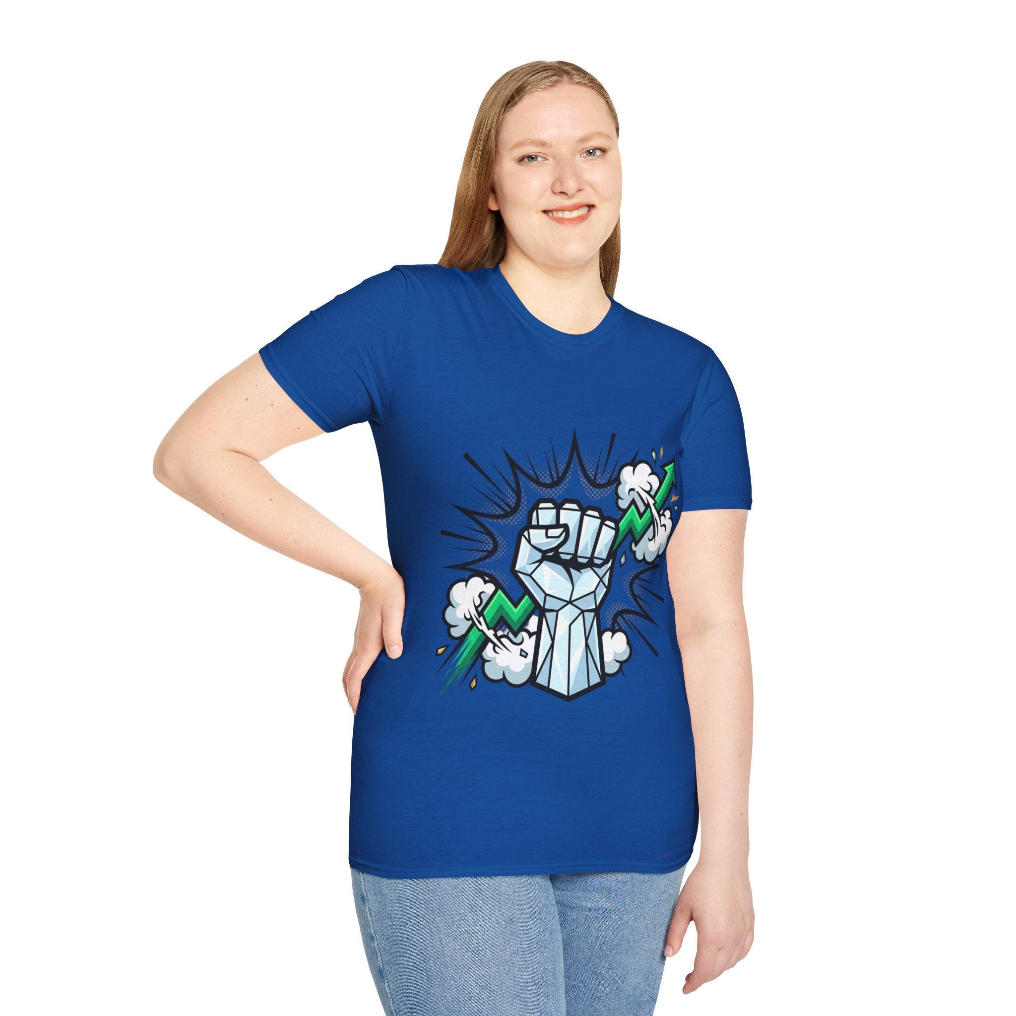 Graphic T‑Shirt — Power Fist with Lightning Bolt (Bold Pop Art)