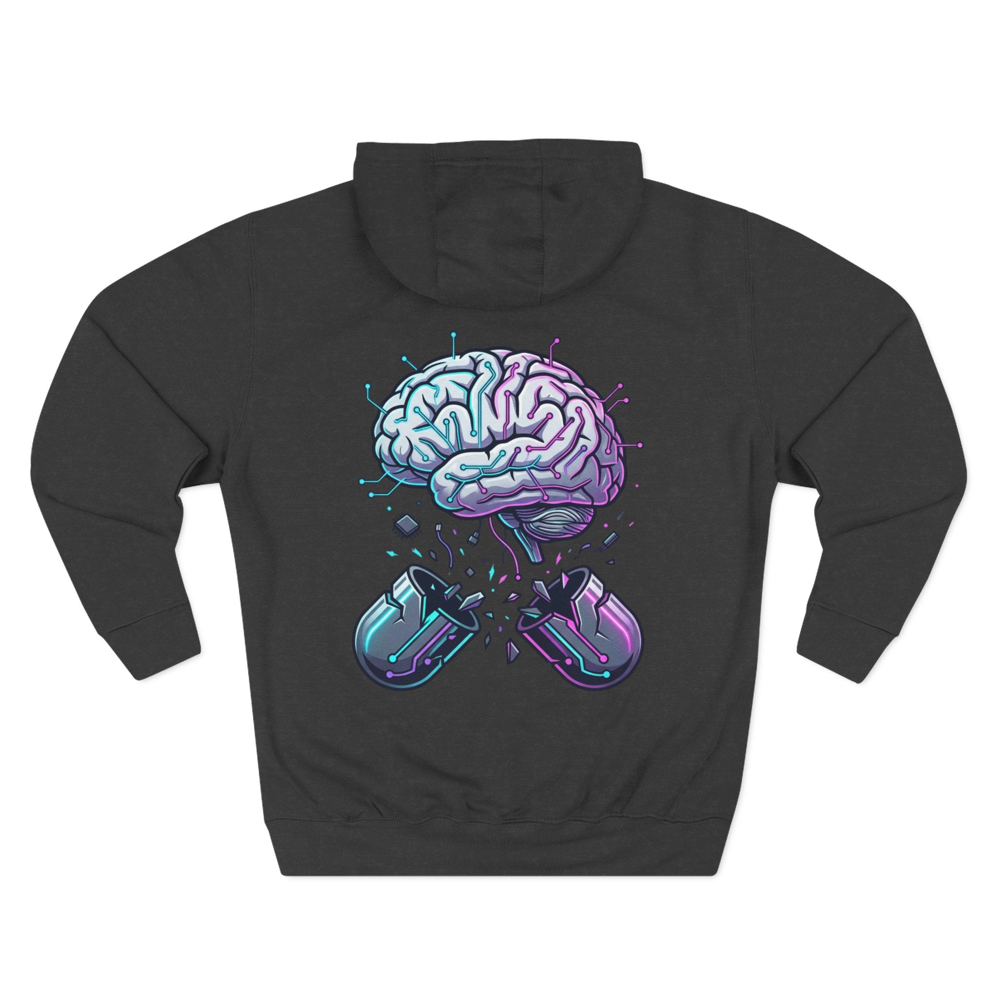 Brain Capsule Hoodie — Neurotech Graphic Fleece Pullover