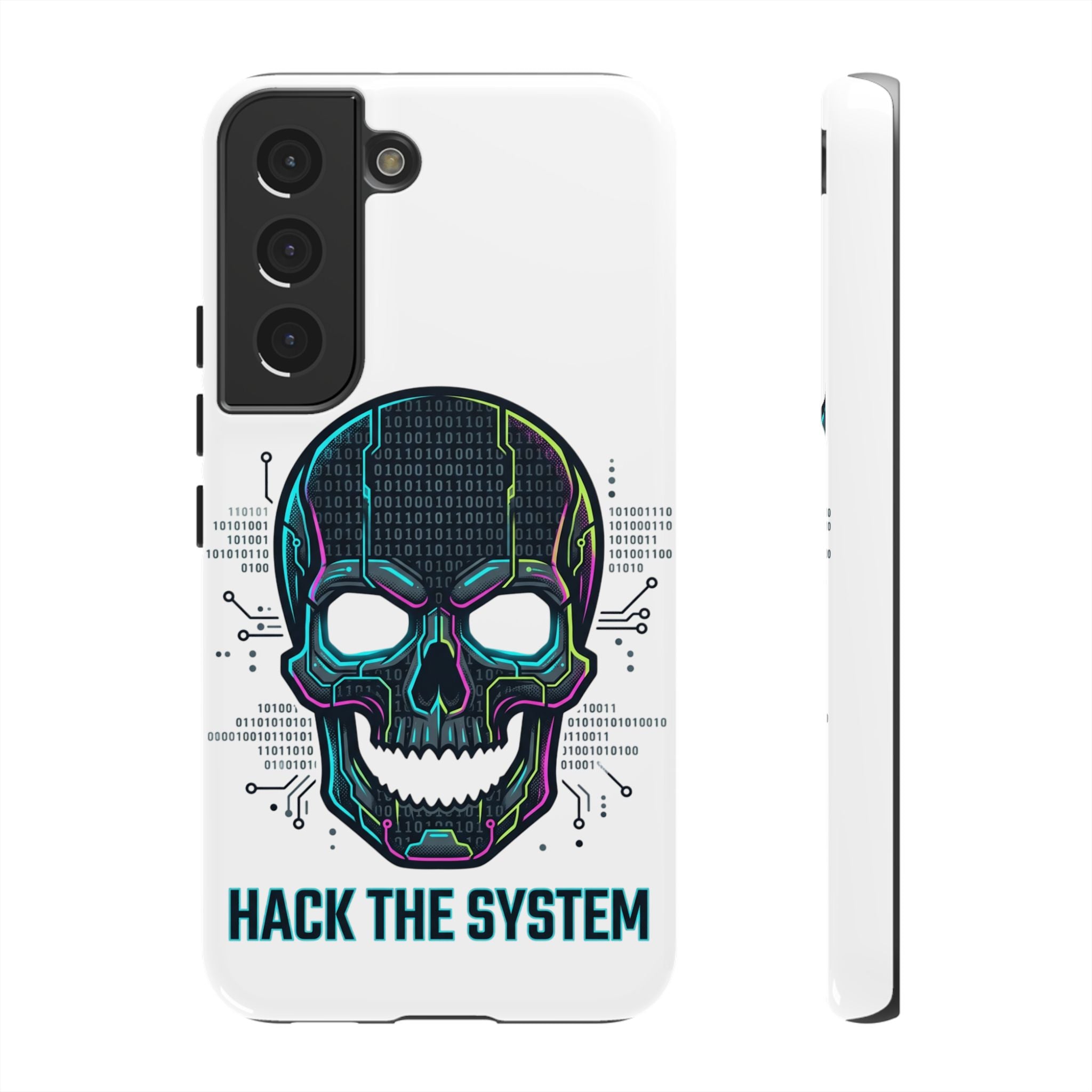 HACK THE SYSTEM Tough Cases — Protective Phone Case with Bold Slogan