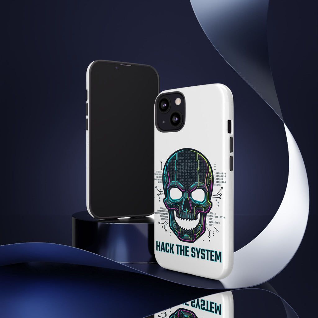 HACK THE SYSTEM Tough Cases — Protective Phone Case with Bold Slogan