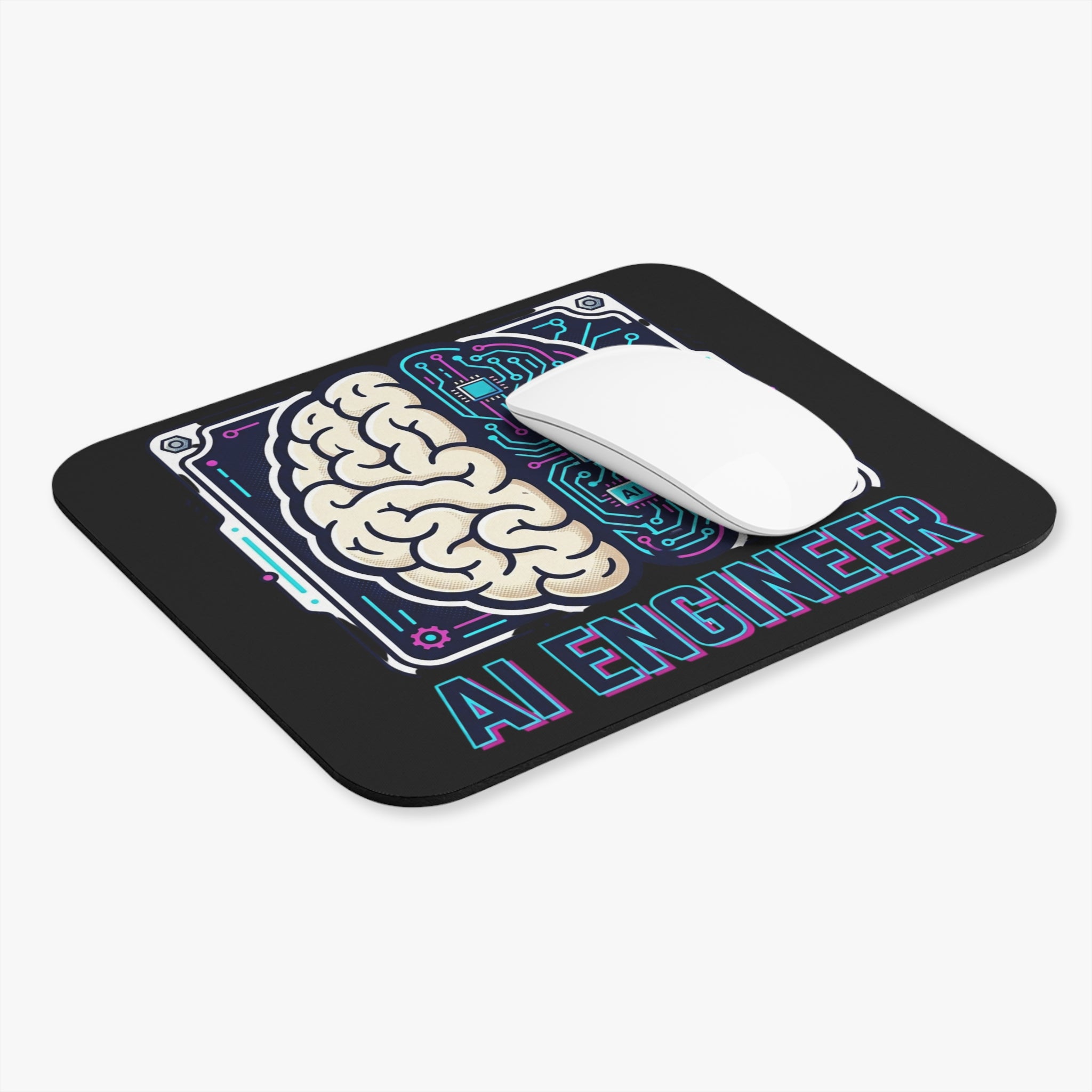 AI Engineer Brain Circuit Mouse Pad | Tech Office Desk Mat