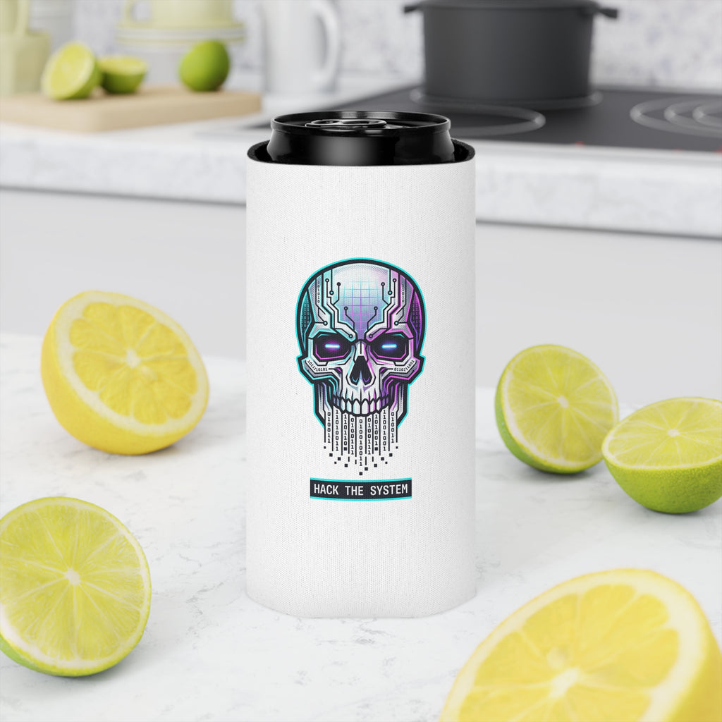 Cyber Skull Can Cooler — Quantum Circuit Beverage Koozie