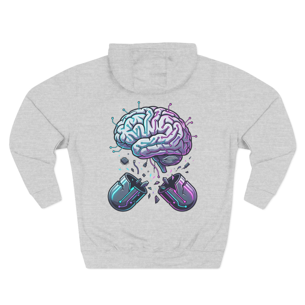 Brain Capsule Hoodie — Neurotech Graphic Fleece Pullover