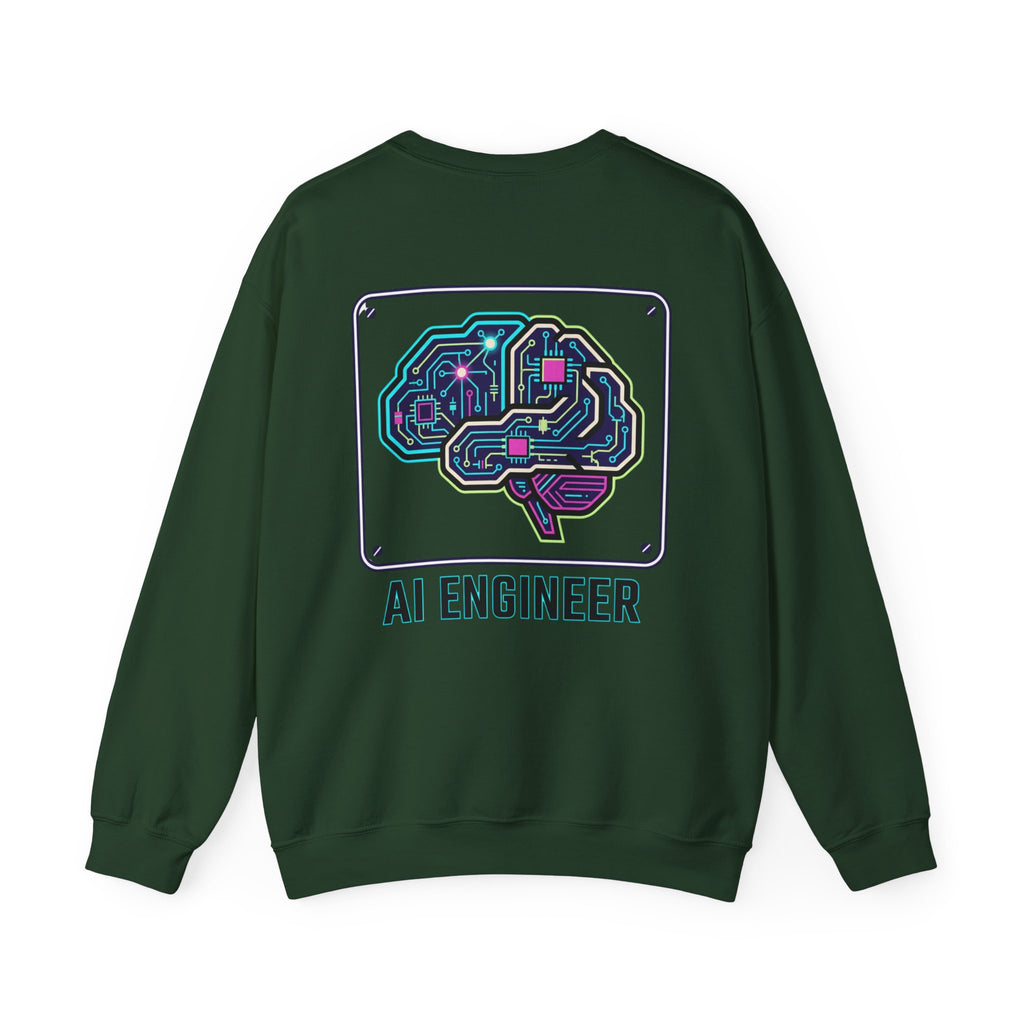 AI Engineer Sweatshirt | Circuit Brain Tech Design, Back Print