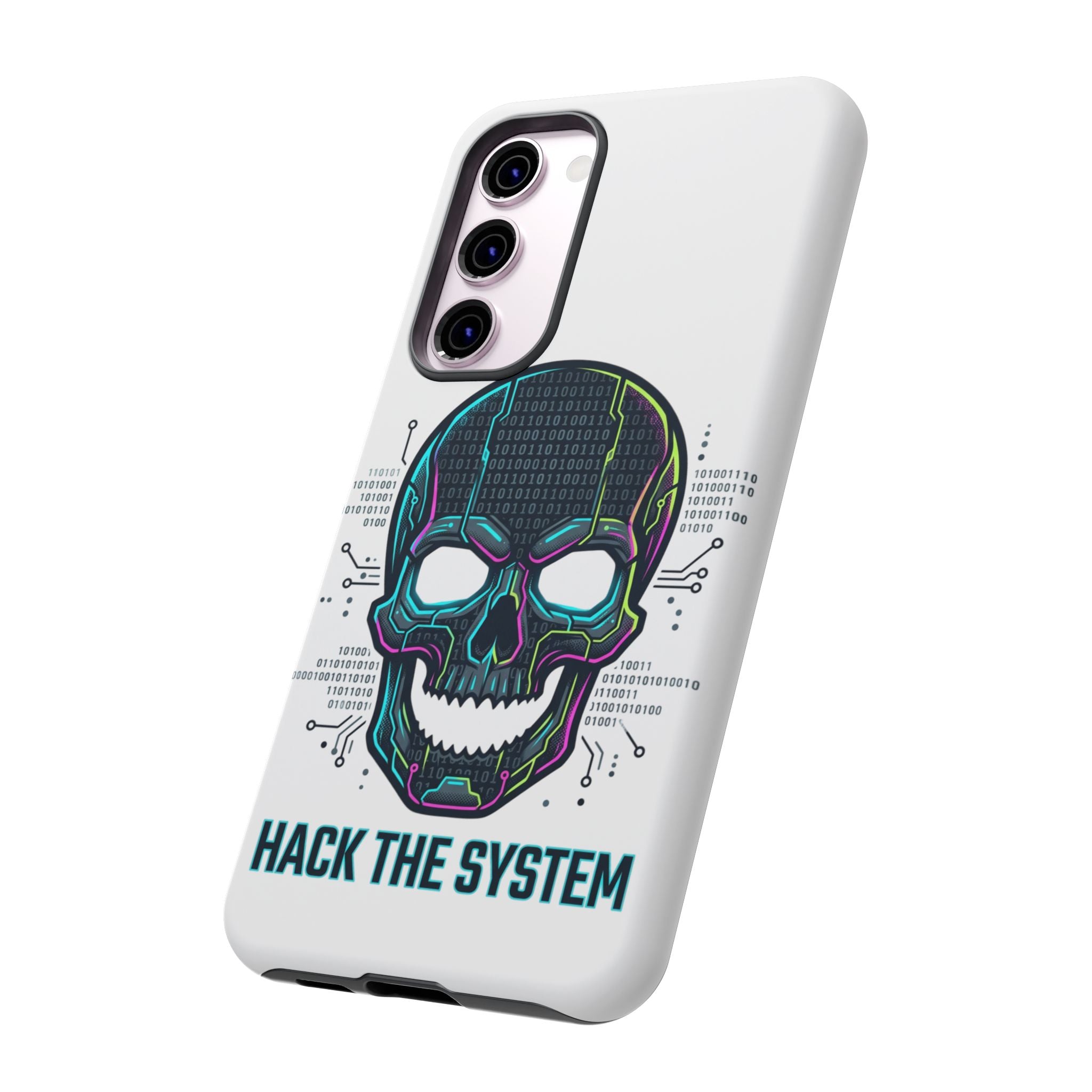 HACK THE SYSTEM Tough Cases — Protective Phone Case with Bold Slogan