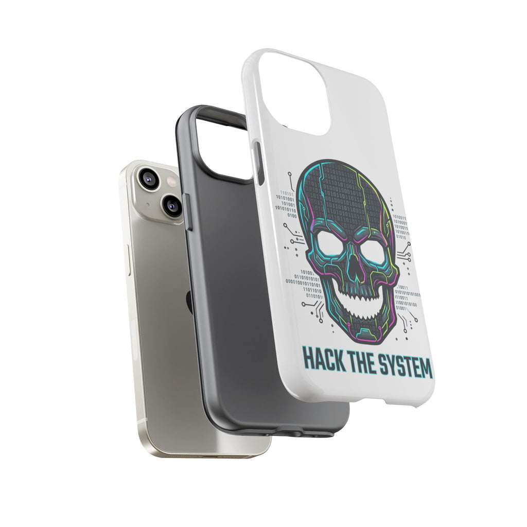 HACK THE SYSTEM Tough Cases — Protective Phone Case with Bold Slogan