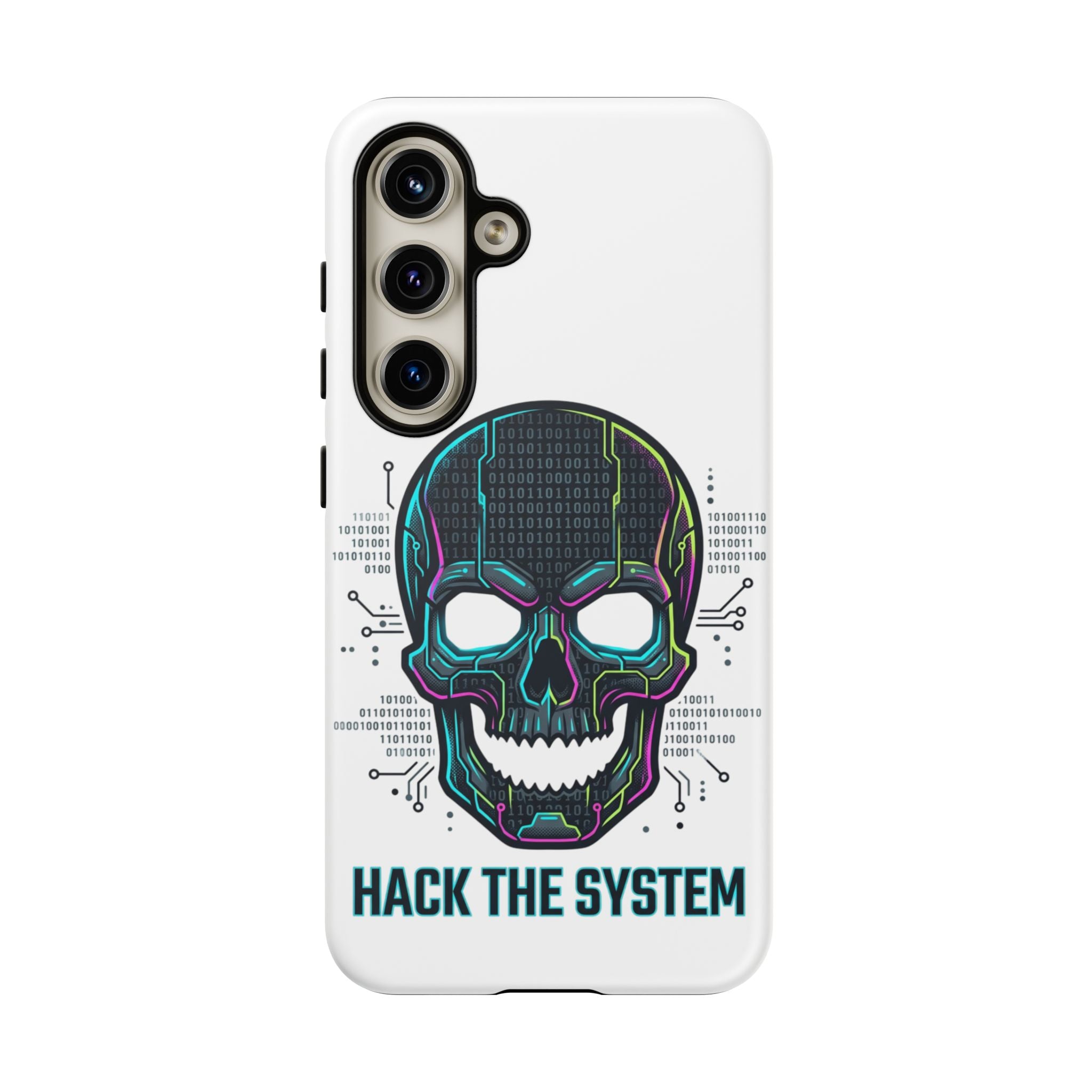 HACK THE SYSTEM Tough Cases — Protective Phone Case with Bold Slogan