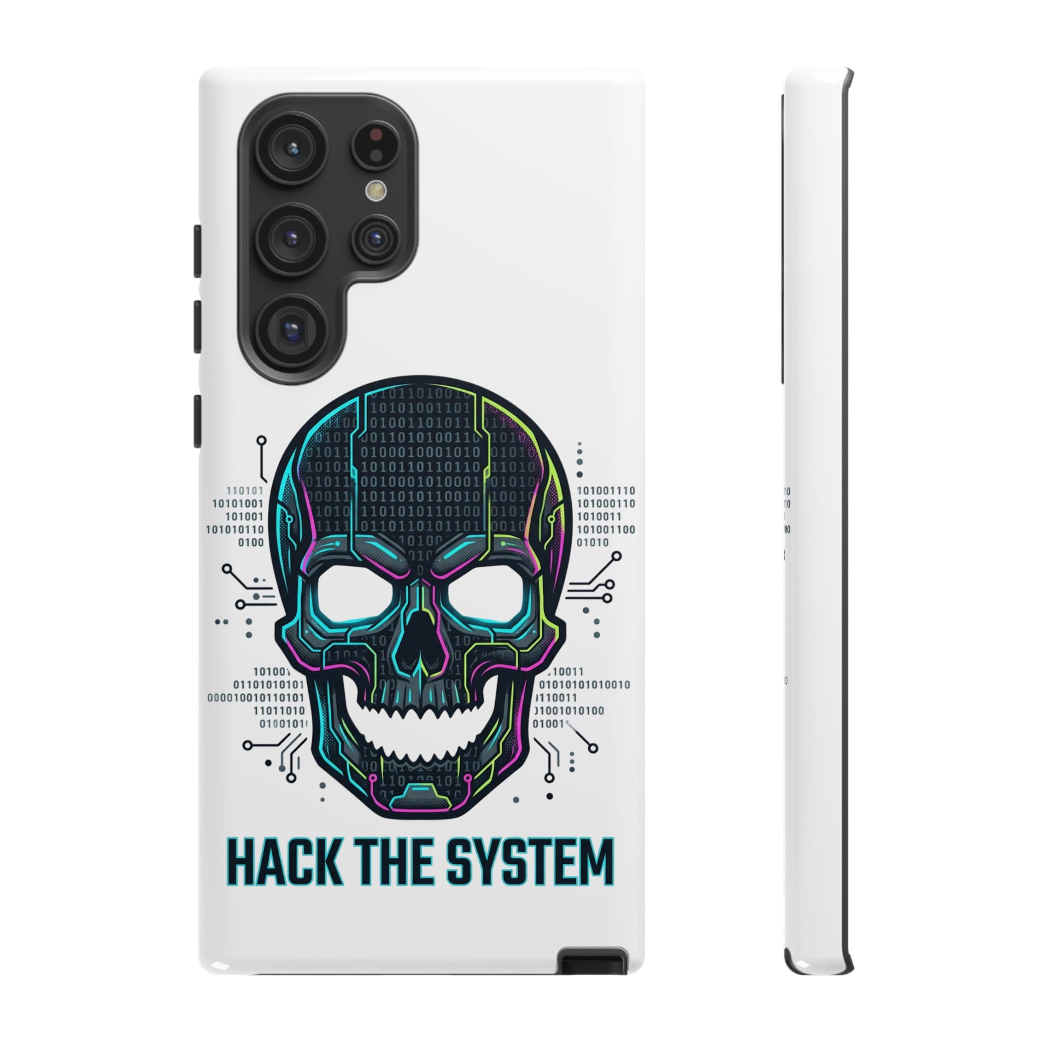 HACK THE SYSTEM Tough Cases — Protective Phone Case with Bold Slogan