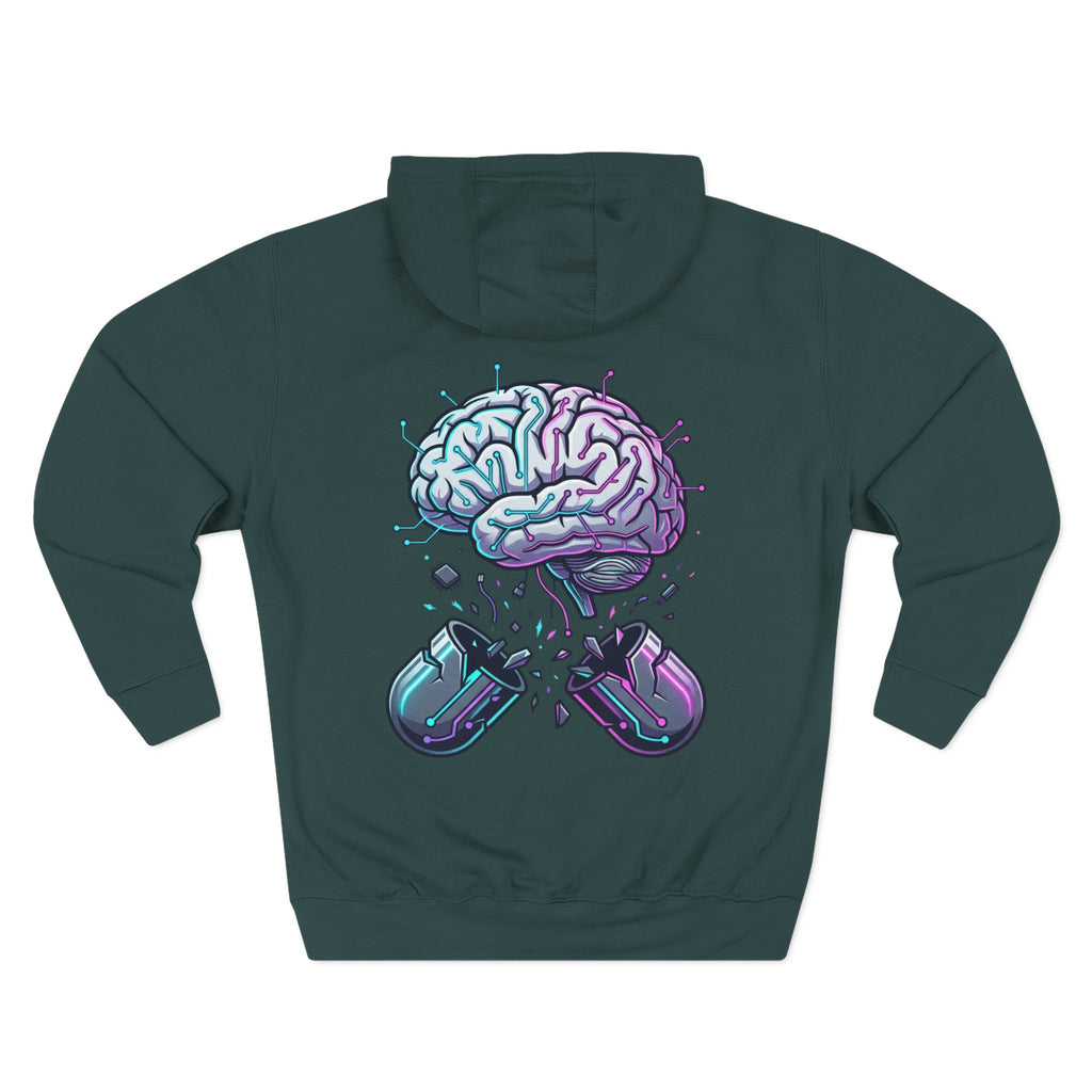 Brain Capsule Hoodie — Neurotech Graphic Fleece Pullover
