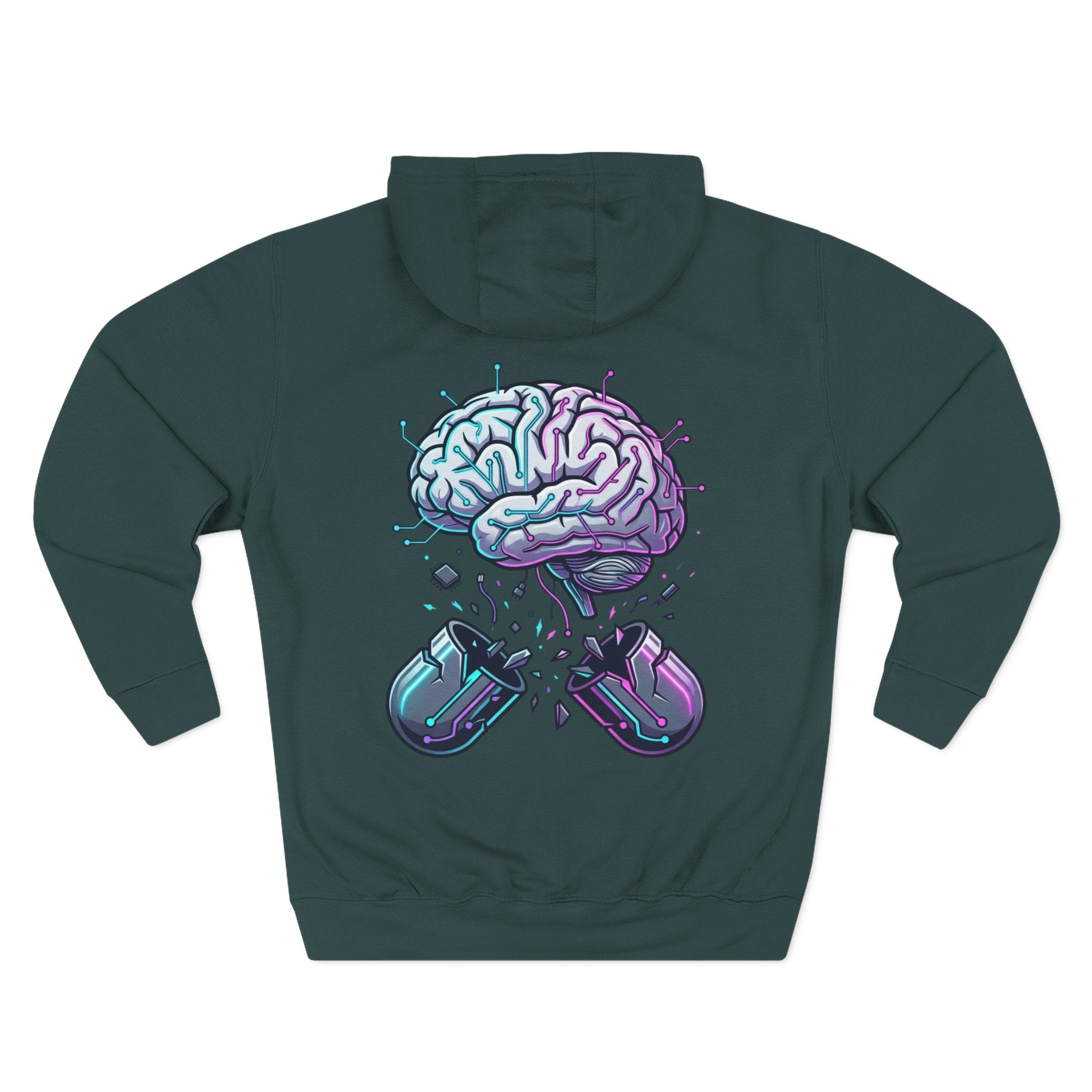 Brain Capsule Hoodie — Neurotech Graphic Fleece Pullover
