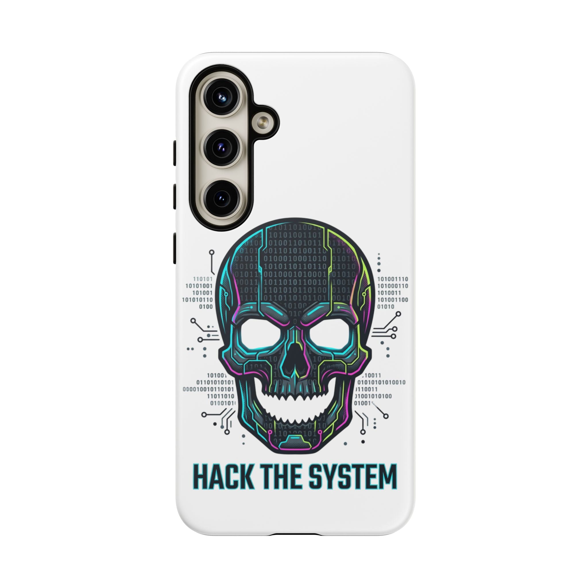 HACK THE SYSTEM Tough Cases — Protective Phone Case with Bold Slogan