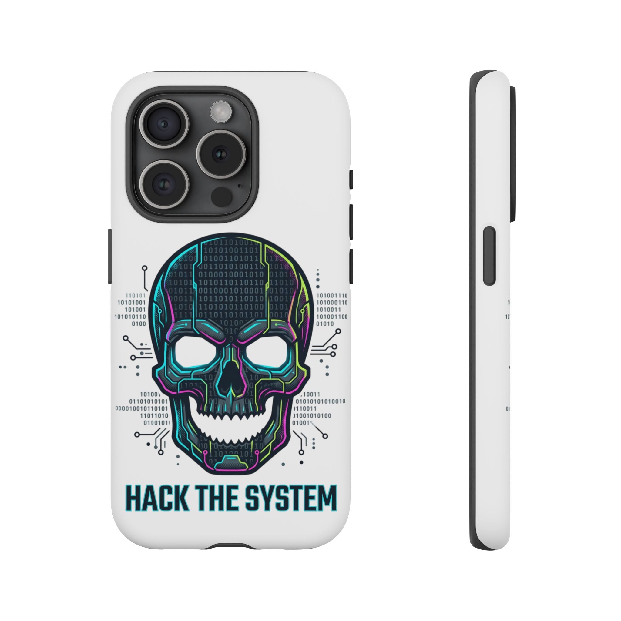 HACK THE SYSTEM Tough Cases — Protective Phone Case with Bold Slogan