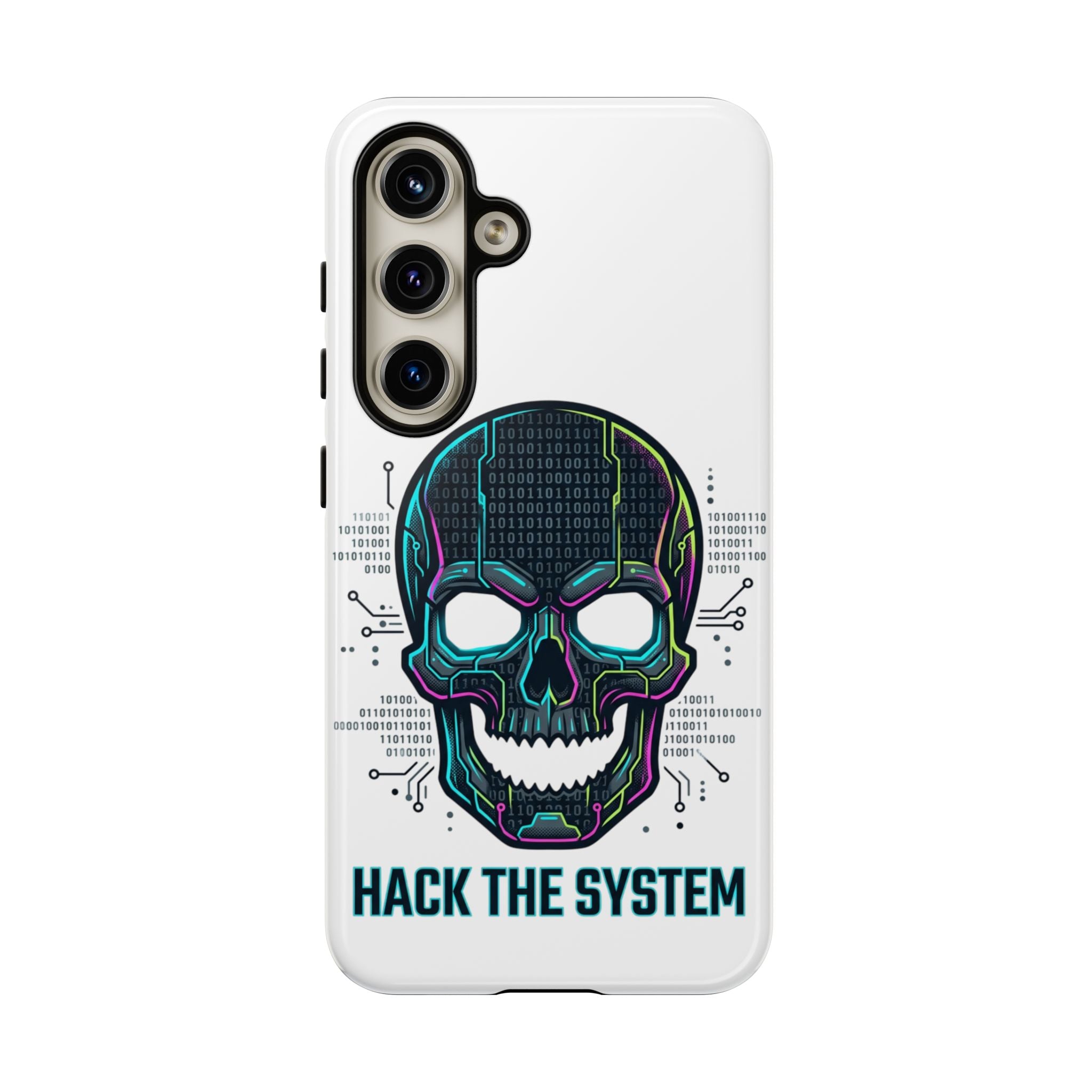 HACK THE SYSTEM Tough Cases — Protective Phone Case with Bold Slogan