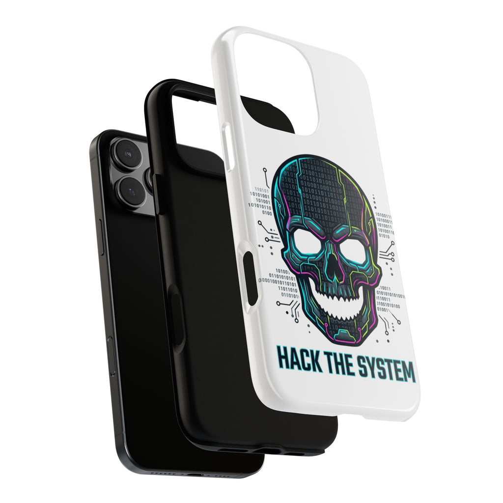HACK THE SYSTEM Tough Cases — Protective Phone Case with Bold Slogan
