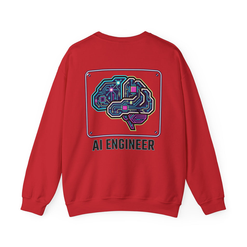 AI Engineer Sweatshirt | Circuit Brain Tech Design, Back Print