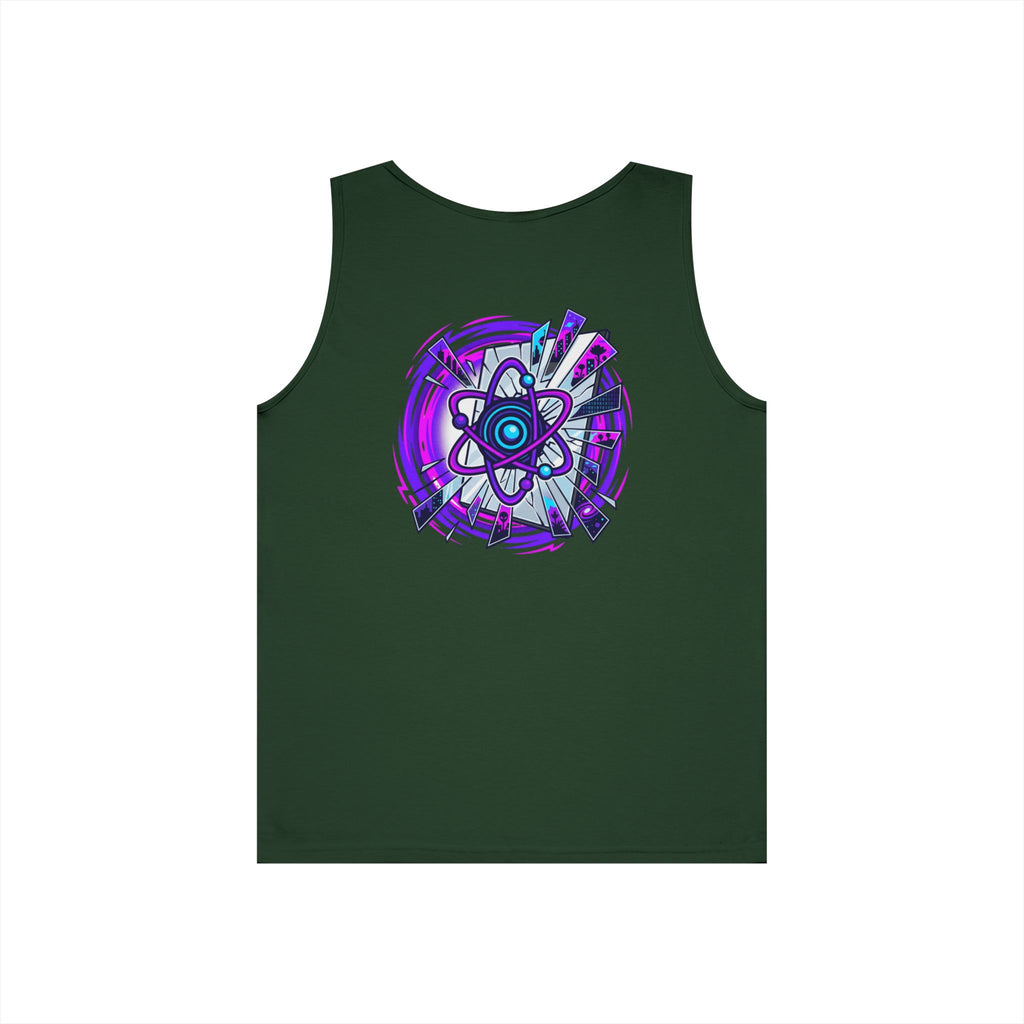 Science Atom Tank Top — Purple Neon Atomic Graphic Sleeveless Tee