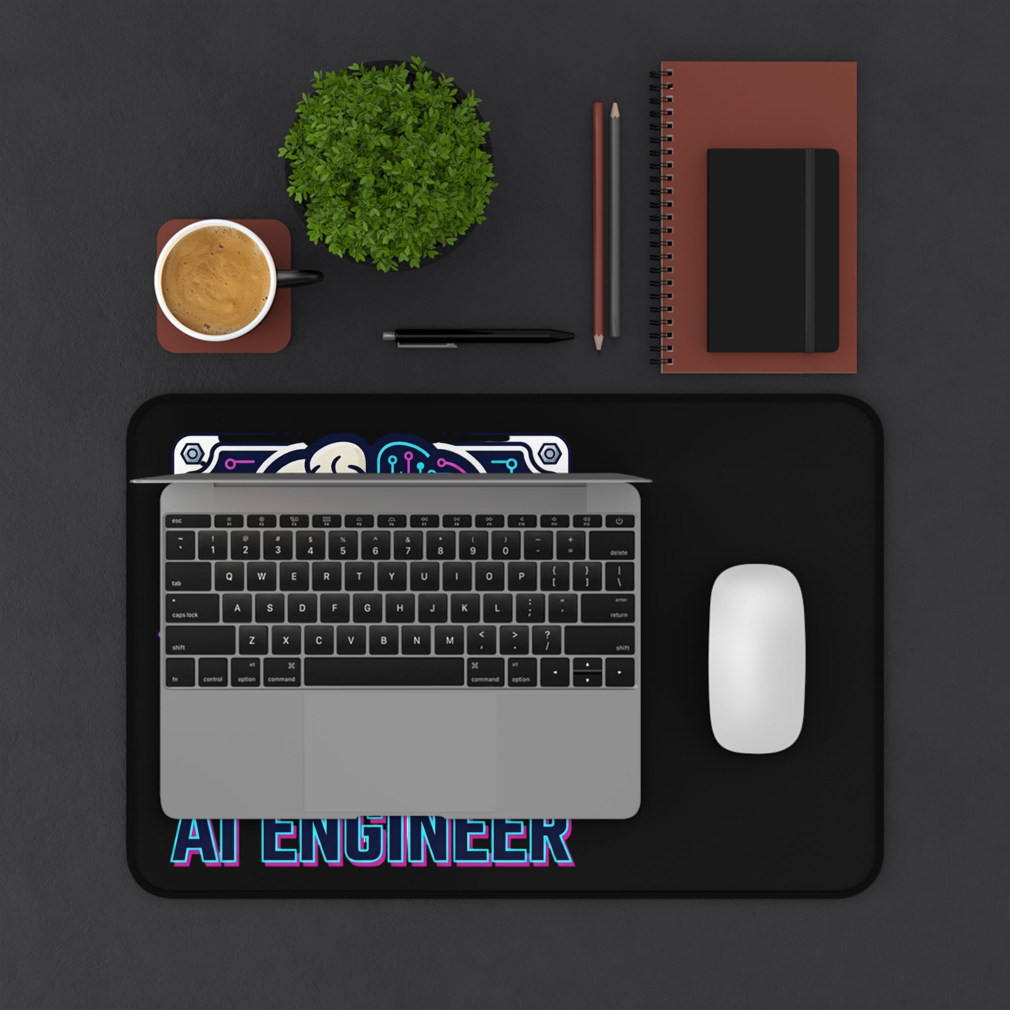 AI Engineer Brain Circuitry Desk Mat | Tech Office Mousepad
