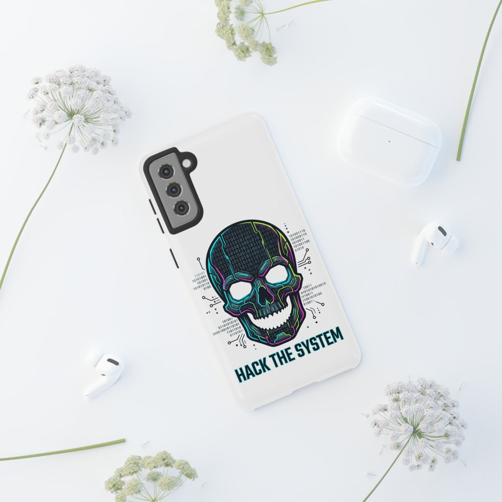 HACK THE SYSTEM Tough Cases — Protective Phone Case with Bold Slogan